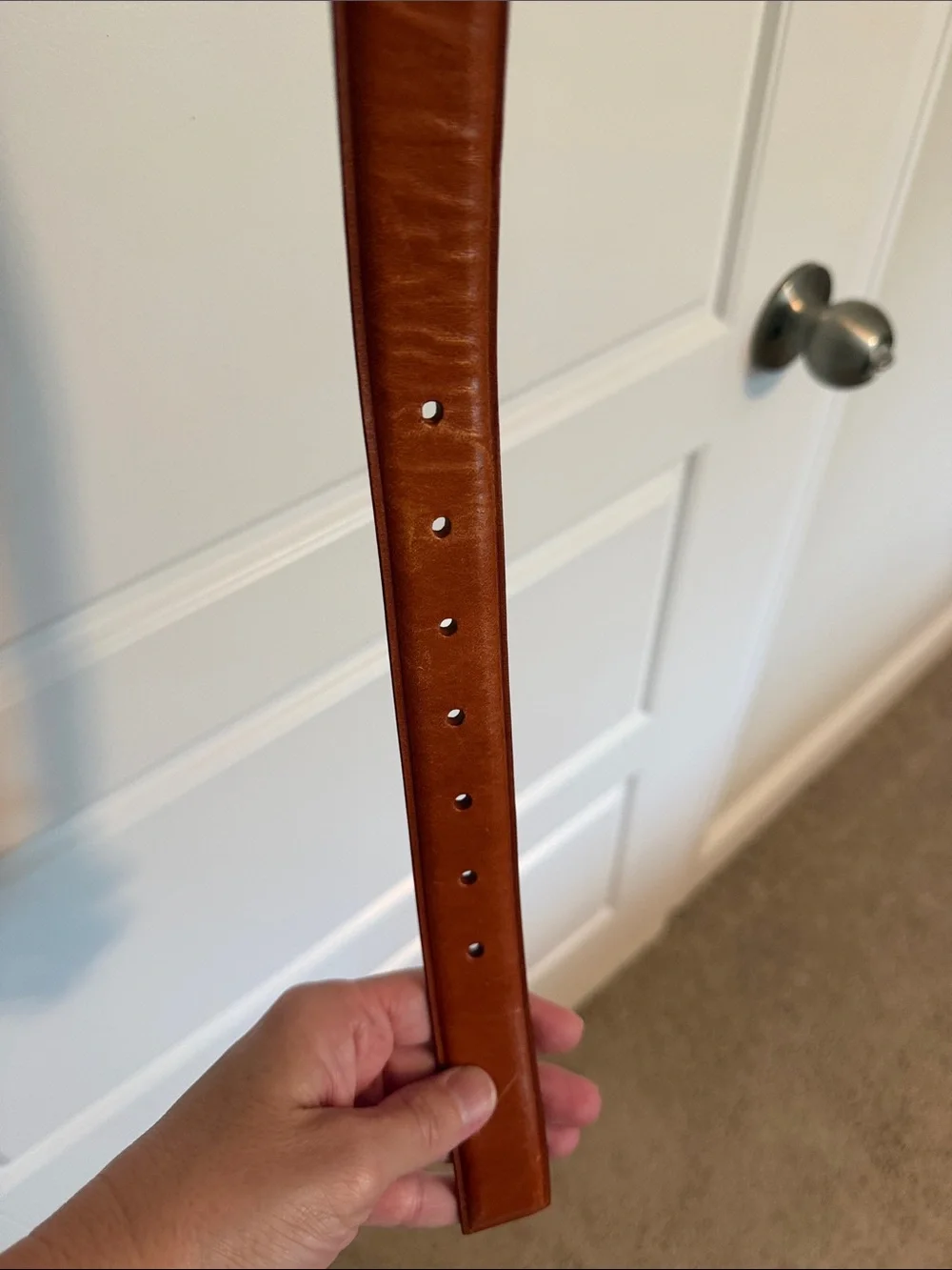 Madewell Brown Leather Belt with Gold Buckle